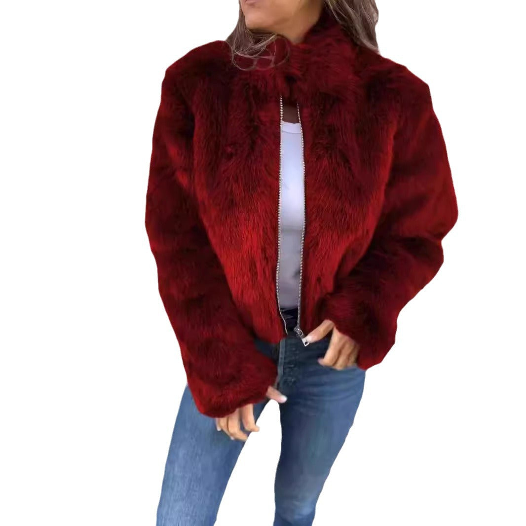 Damen Kunstpelz-Bomberjacke R&B