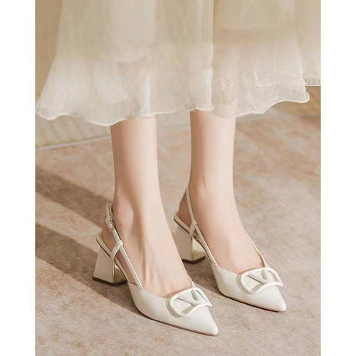 Damen Slingback Pumps mit dekorativen Metallakzenten und komfortablem Blockabsatz R&B