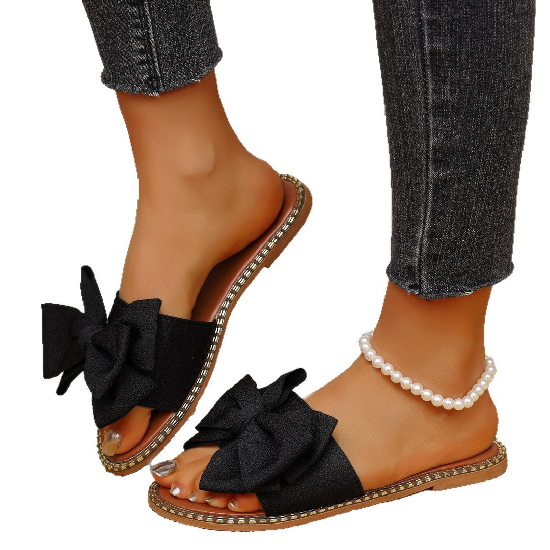 Damen elegante Slipper mit dekorativer Schleifenapplikation R&B