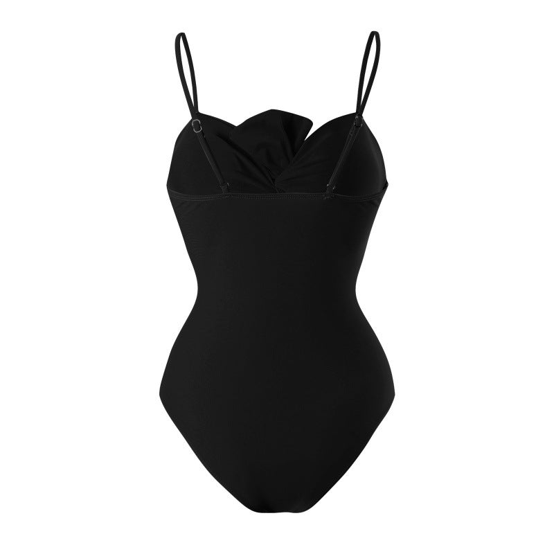 Damen Einteiler Badeanzug mit verstellbaren Trägern und eleganter Raffung R&B
