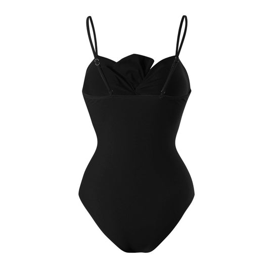 Damen Einteiler Badeanzug mit verstellbaren Trägern und eleganter Raffung R&B
