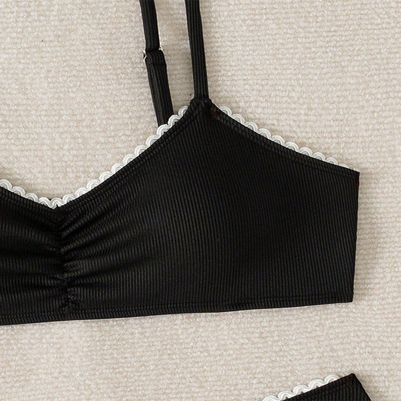 Damen Hochtaillierter Bikini mit raffiniertem Rüschendesign R&B