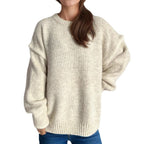 Damen Grobstrickpullover mit lässigem Schnitt und strukturiertem Design R&B