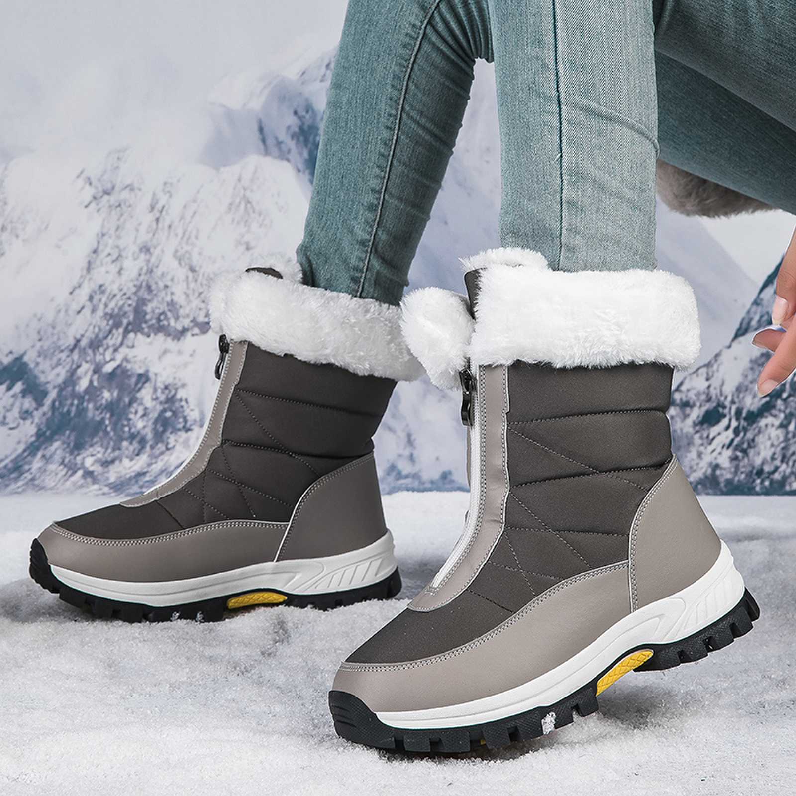 Damen isolierte Winterstiefel mit wärmendem Innenfutter und rutschfester Sohle R&B