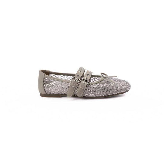 Damen Ballerinas mit doppeltem Riemen und funkelnder Optik R&B