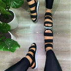 Damen Anpassbare Zehensandalen mit breiten Riemen R&B