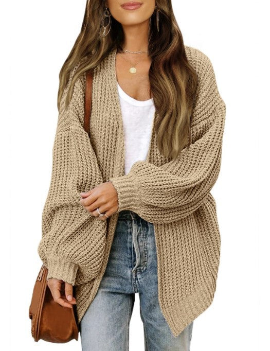 Damen Grobstrickjacke mit überschnittenen Schultern und lässigem Schnitt R&B