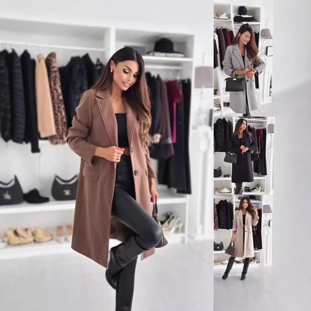 Damen Lange und elegante Winterjacke mit schmalem Schnitt R&B