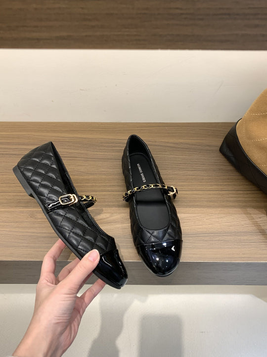 Damen Elegante Mary Jane Ballerinas mit modischem Riemchen und komfortablem Fußbett R&B