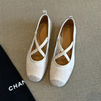 Damen Ballerinas mit elegantem Kreuzband und bequemem Fußbett R&B