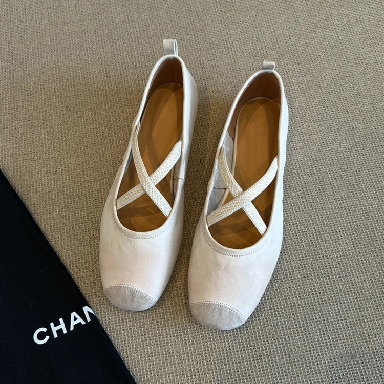 Damen Ballerinas mit elegantem Kreuzband und bequemem Fußbett R&B