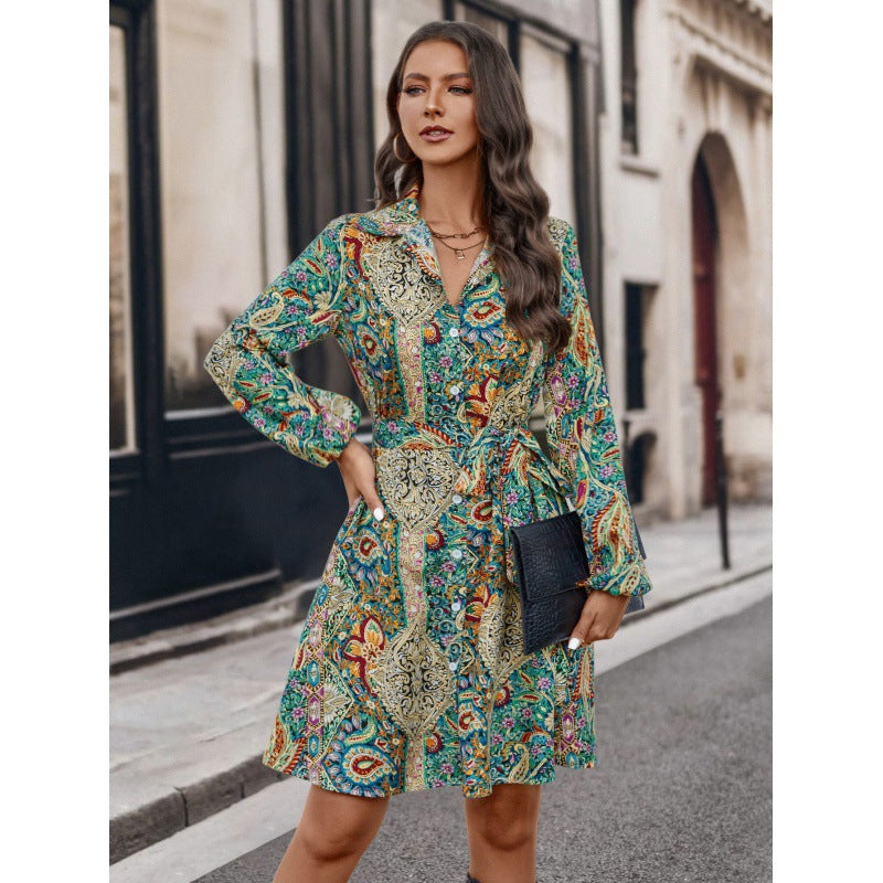 Damen Langarm Kleid mit floralem Muster R&B