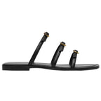 Damen modische Sandalen mit schickem Riemendesign und goldenen Akzenten R&B