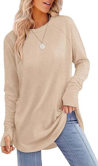 Damen lässiger Langarmshirt mit modernem Schnitt R&B