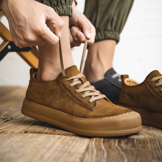 Damen bequeme Veloursledersneaker R&B