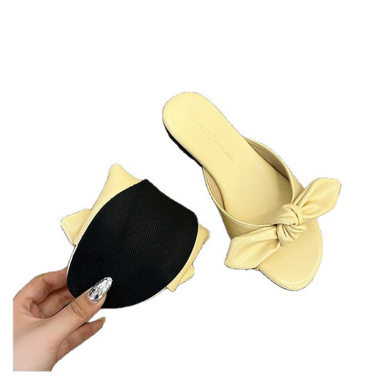 Damen elegante Mules mit Schleifenakzent R&B