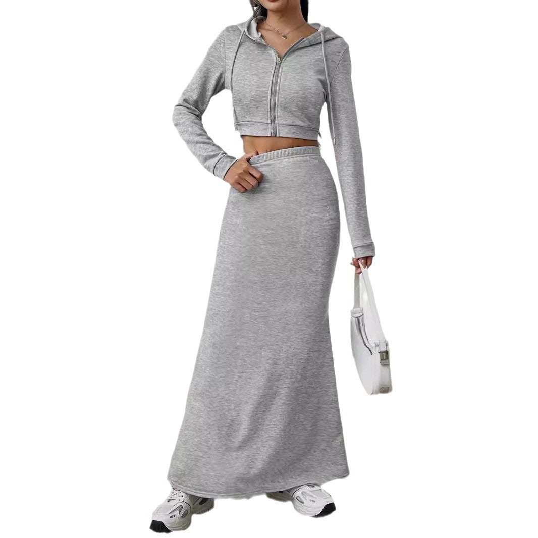 Damen Hoodie und Maxi-Rock Set R&B