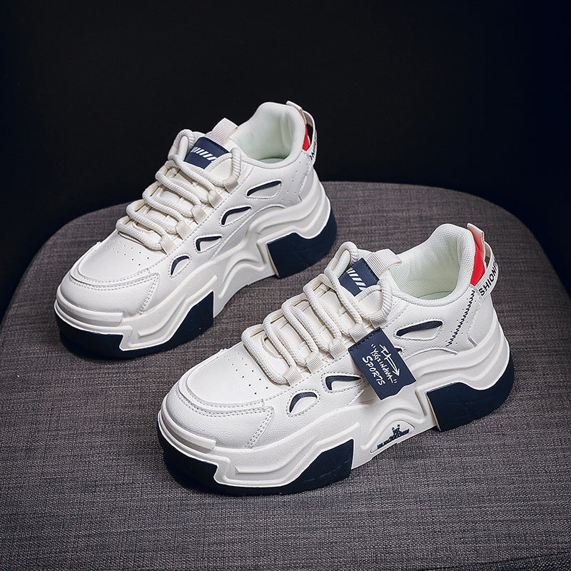 Damen modische Chunky Sneakers mit atmungsaktiver Oberflächenstruktur und gepolsterter Sohle R&B