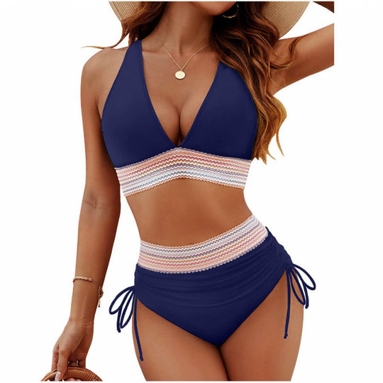 Damen Triangel-Bikini mit verstellbaren Riemen und moderner Rüschenoptik R&B
