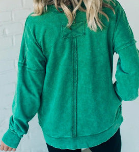 Damen Lässiger Oversized-Sweatshirt mit Rüschendetails R&B