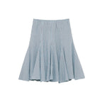 Damen ausgestellter Gingham-Rock mit Faltenwurf R&B