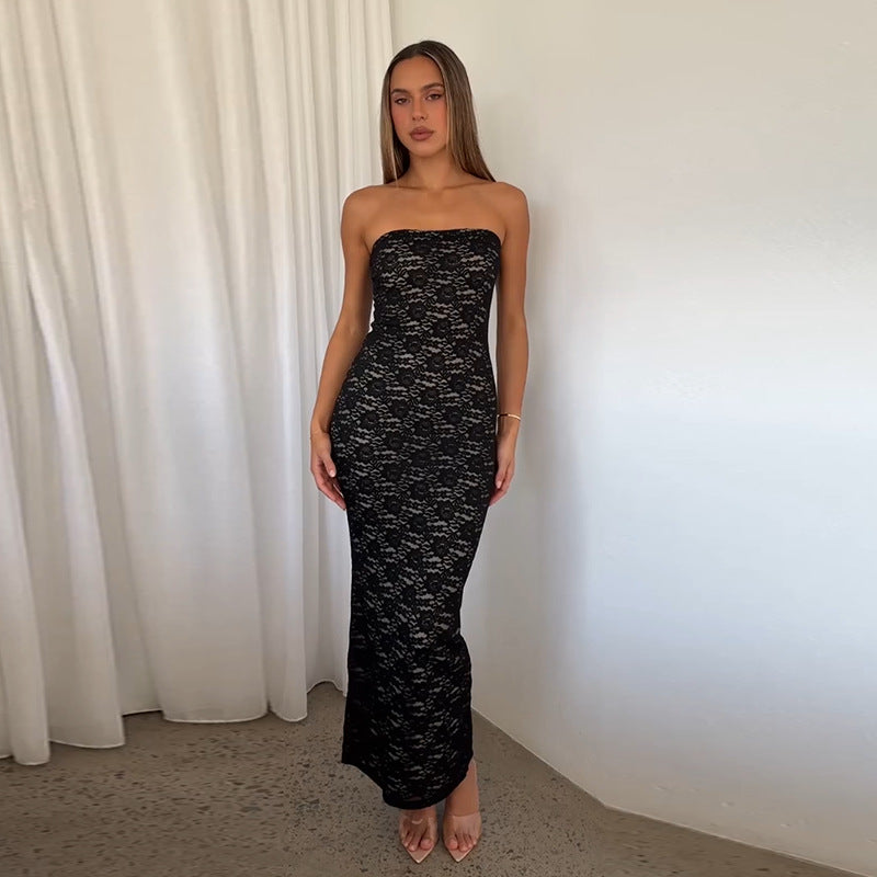 Damen Figurbetontes Spitzenkleid R&B