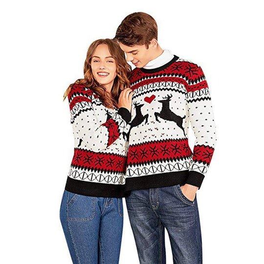 Damen Weihnachtspullover mit festlichem Rentiermotiv und herzlichem Design R&B