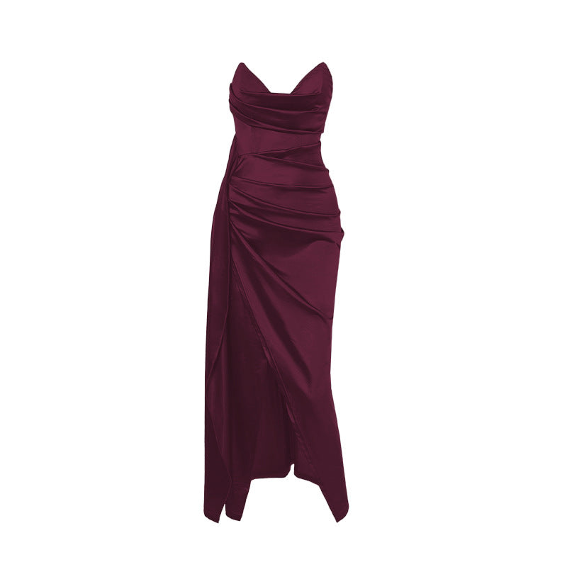 Damen figurbetontes Abendkleid mit asymmetrischem Saum und elegantem Schnitt R&B