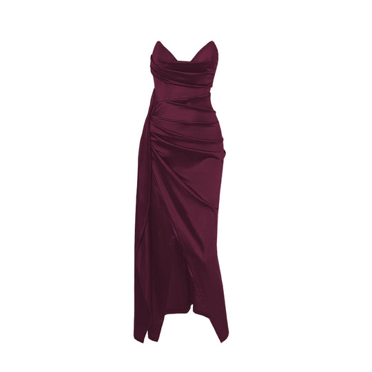 Damen figurbetontes Abendkleid mit asymmetrischem Saum und elegantem Schnitt R&B