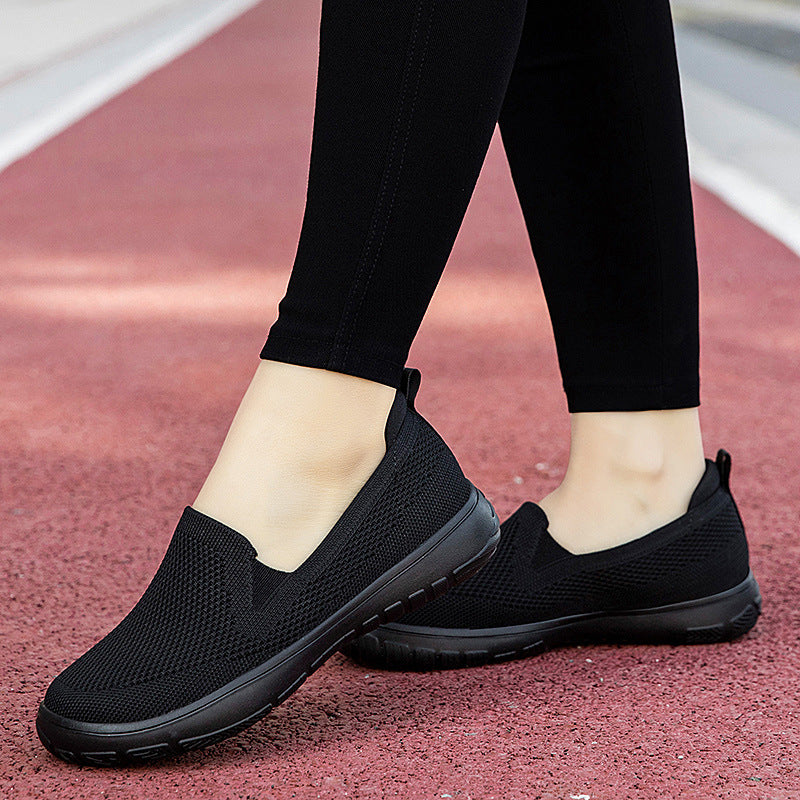 Damen Slip-On Freizeitschuhe mit atmungsaktiver Mesh-Oberfläche und flexibler Sohle