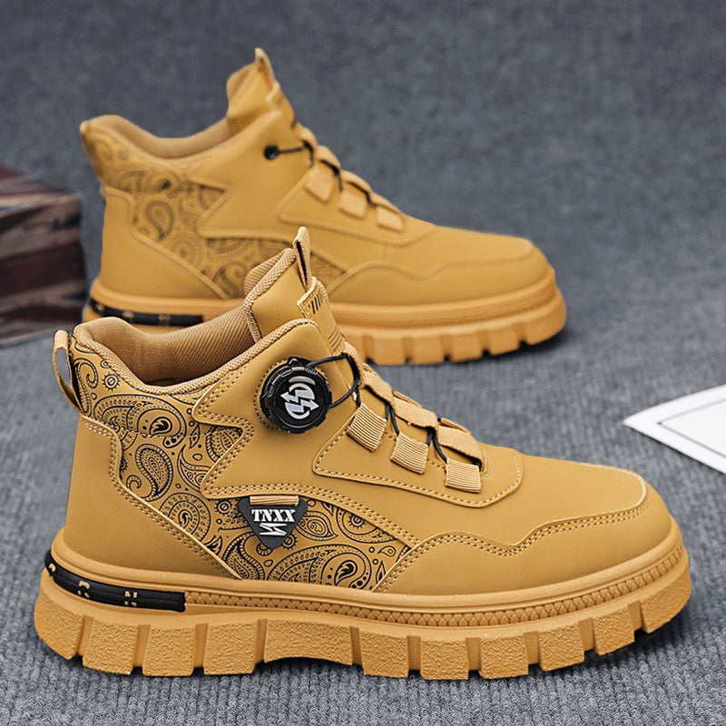 Damen Hochwertige High-Top Sneakers mit Paisleymuster und praktischen Schnellschnürsystem R&B
