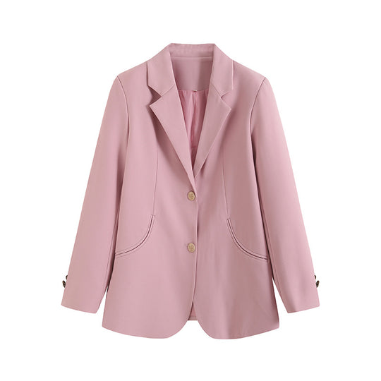 Damen elegante Blazerjacke mit strukturiertem Schnitt und praktischen Taschen R&B
