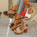 Damen Trendige und komfortable Plateau-Sandalen mit offener Zehenpartie R&B