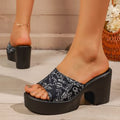 Damen Elegante und modische Sandalen mit offenem Zehenbereich und Blockabsatz R&B