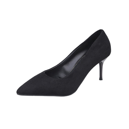Damen nan spitze Veloursleder-Optik Pumps mit gepolstertem Fußbett und schlankem Stilettoabsatz R&B