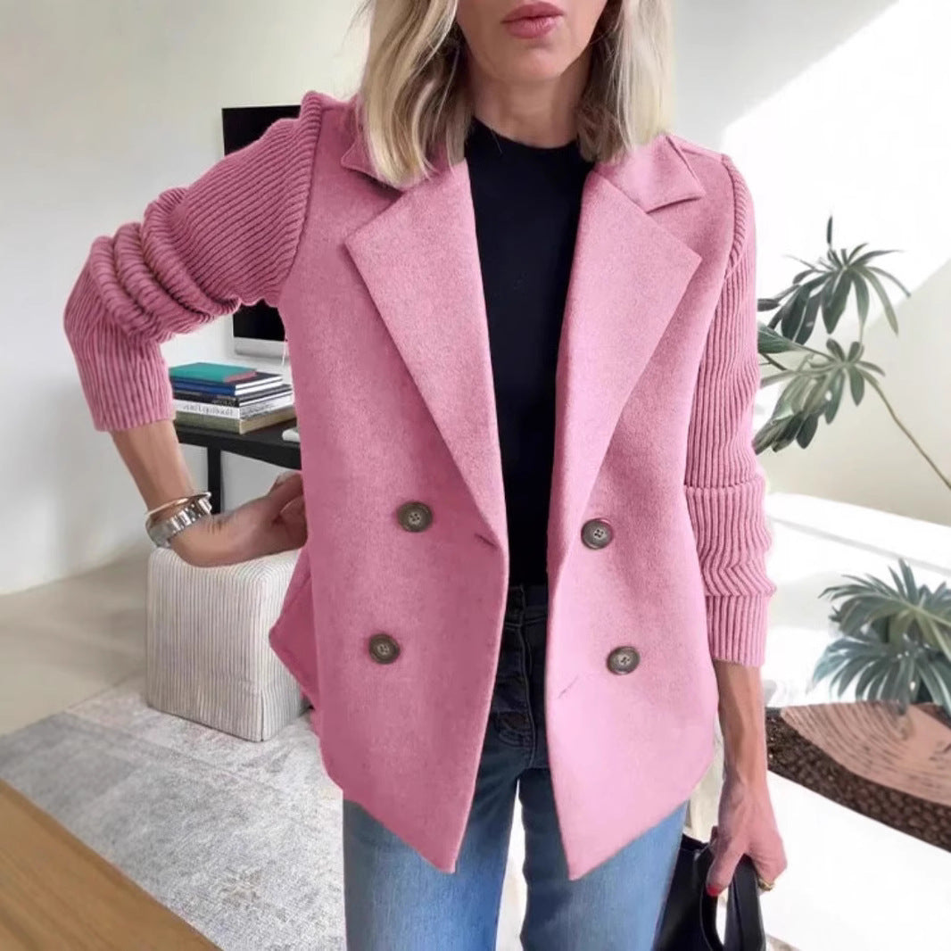 Damen Modischer Oversized-Blazer mit Doppelreihe R&B
