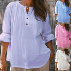 Damen lässige Bluse mit Knopfleiste