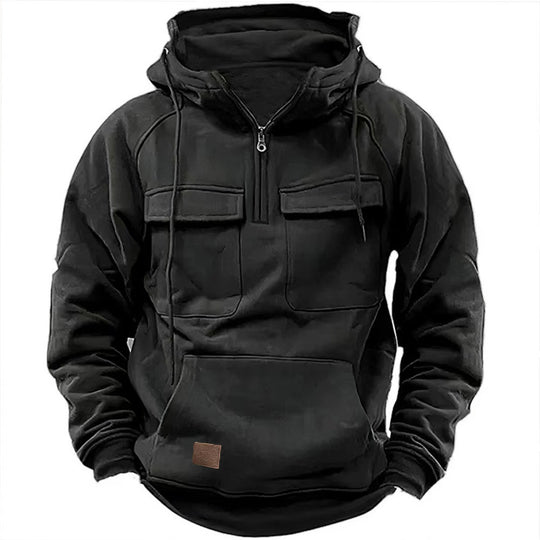 Herren Fleece Hoodie mit praktischem Reißverschluss und großen Taschen R&B