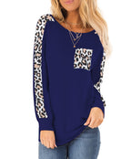 Damen Modischer Langarmshirt mit Leoparden-Applikationen R&B