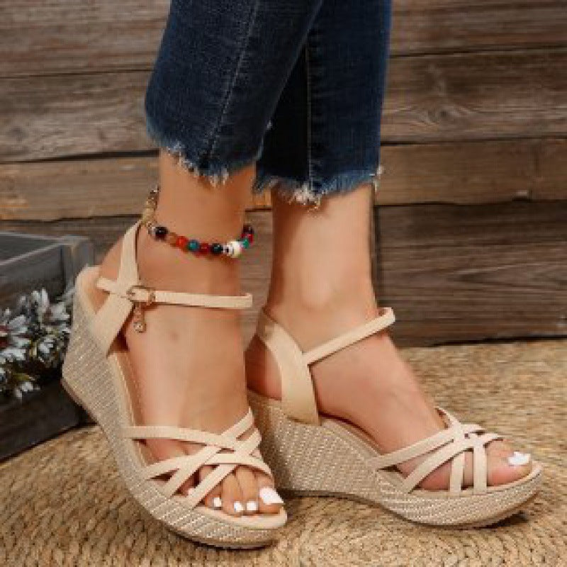 Damen Wedge-Sandalen mit elegantem Riemendesign und komfortabler Sohle R&B