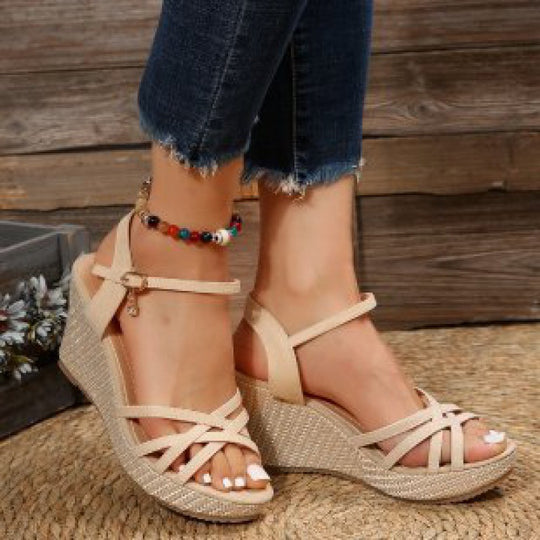 Damen Wedge-Sandalen mit elegantem Riemendesign und komfortabler Sohle R&B