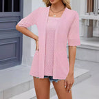 Damen Strickjacke mit lockerer Passform und strukturiertem Muster R&B