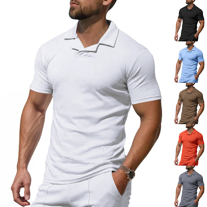 Herren Kurzarm Polo-Shirt mit modernem Stehkragen und atmungsaktivem Material R&B