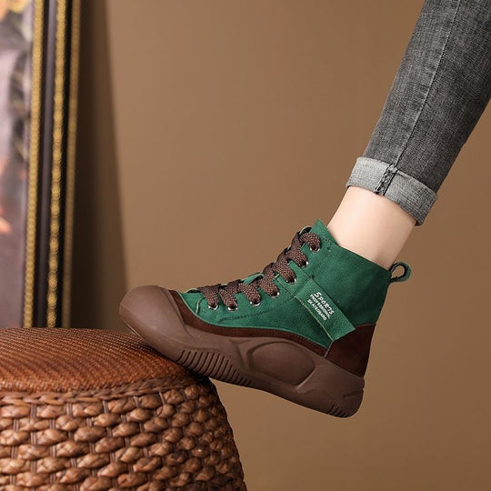 Damen Sportliche High-Top Sneakers mit strapazierfähigem Wildleder und stabiler Sohle R&B