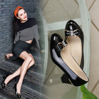 Damen elegante Pumps mit modischem Schleifenakzent und komfortablem Blockabsatz R&B