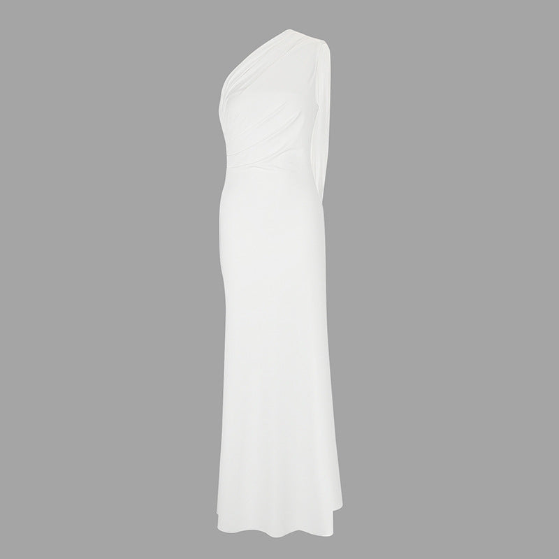 Damen elegantes Wickelkleid mit asymmetrischem Schnitt und tiefem V-Ausschnitt R&B