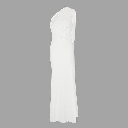 Damen elegantes Wickelkleid mit asymmetrischem Schnitt und tiefem V-Ausschnitt R&B