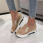 Damen Komfort-Sneaker mit funkelndem Netzdesign und anatomischem Fußbett R&B