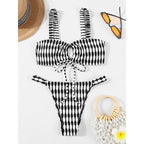 Damen Triangel-Bikini mit modischem Wickel-Design und verstellbaren Trägern R&B
