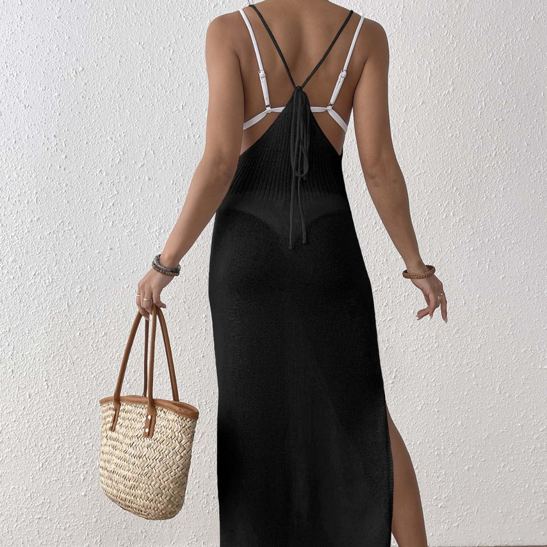 Damen Maxikleid mit raffiniertem Netzdesign R&B